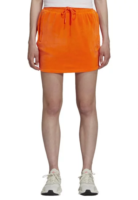 Оранжева полиестерна пола  за жени със странични джобове - размер