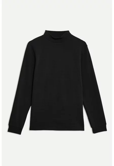 Памучен суитшърт с овално деколте