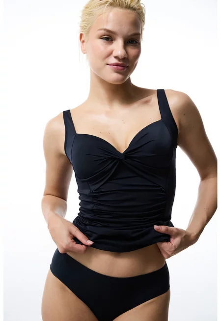 Плувен топ с набиране - Черен