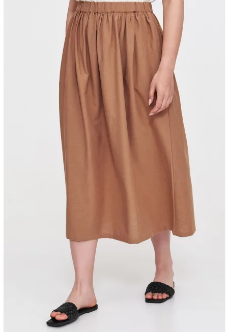 Пола с лен с еластична талия