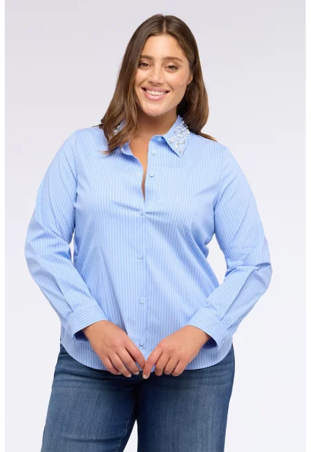 Раирана риза със синтетични перли