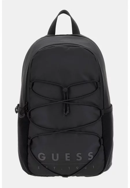 Раница от еко кожа с лого - Антрацитно сиво