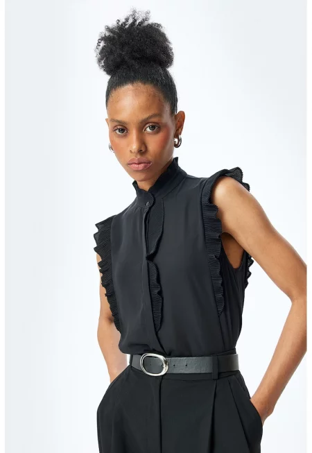 Риза без ръкави с дипли