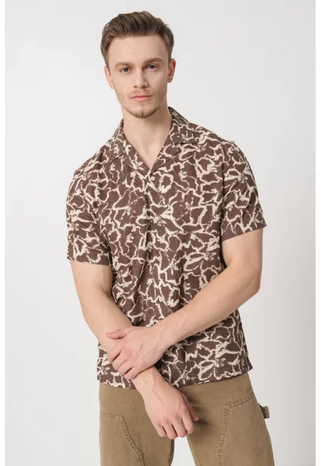 Риза с лен и принт