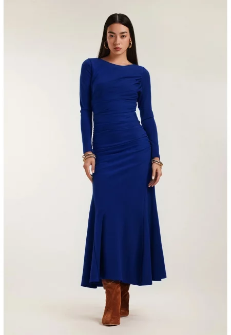 Рокля Agua с дълги ръкави - Кралско Синьо