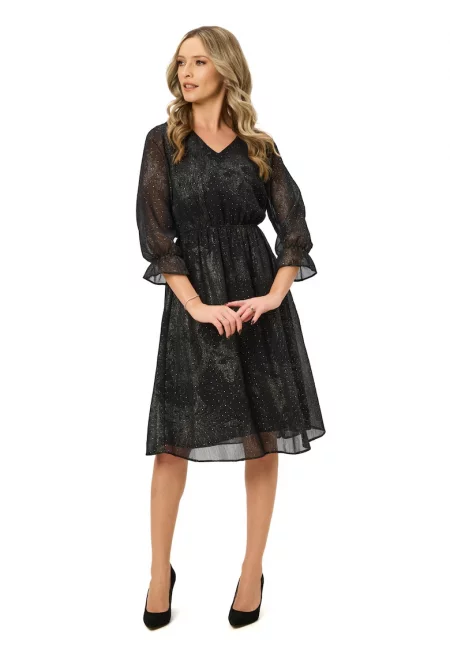 Рокля Noemi с 3/4 - Избеляло черно