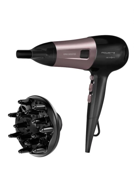 Сешоар  PowerLine  - 2400W - Функция Effiwats - Покритие на решетката Cashmere Keratin - Технология Ionic booster - Черен/Розов