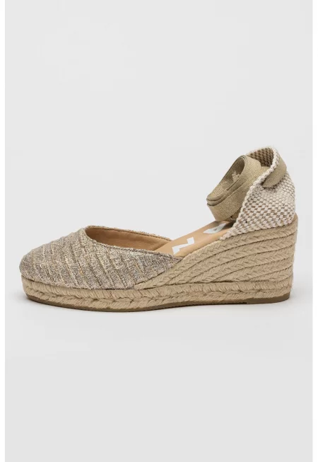 Скосени текстилни еспадрили - Златист/Сребрист