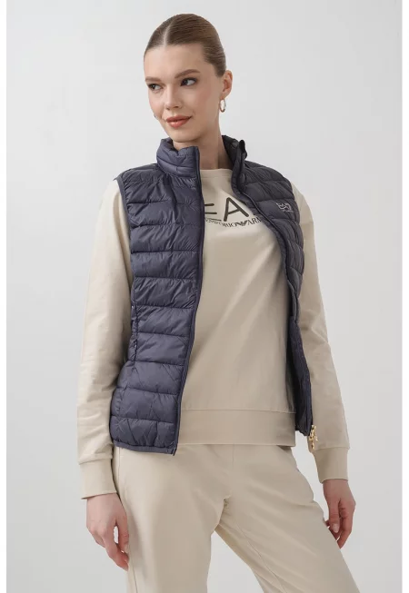 Слим елек със странични джобове - Сив