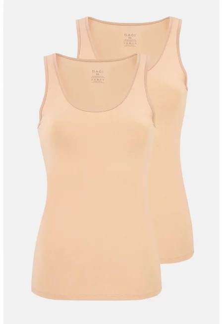 Слим топове с овално деколте - 2 броя