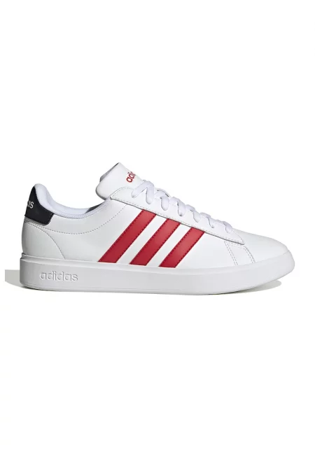 Спортни обувки Grand Court 2.0 от еко кожа с лого - Червен/Мръснобял