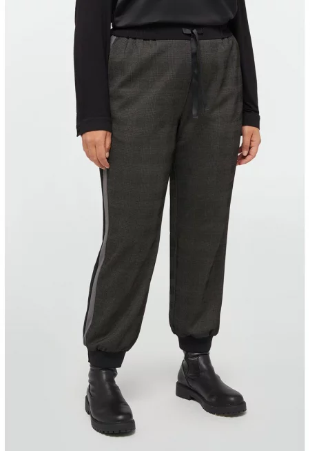 Стандартен панталон с връзка - Tъмносив