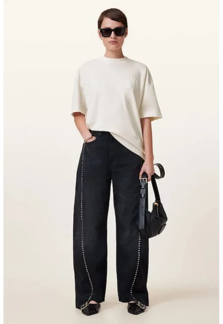 Свободна тениска Ashen - Бял/Крем