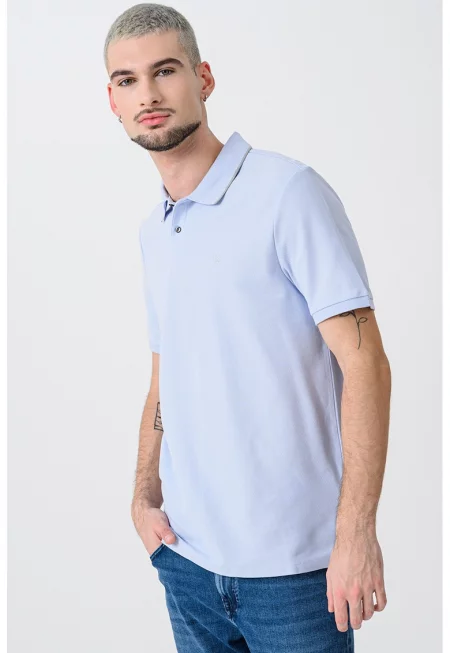 Тениска от памучно пике с яка