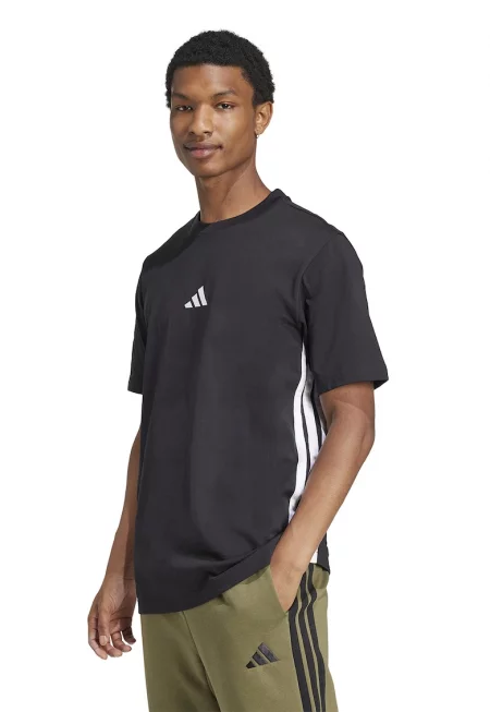 Тениска от памук с овално деколте и лого