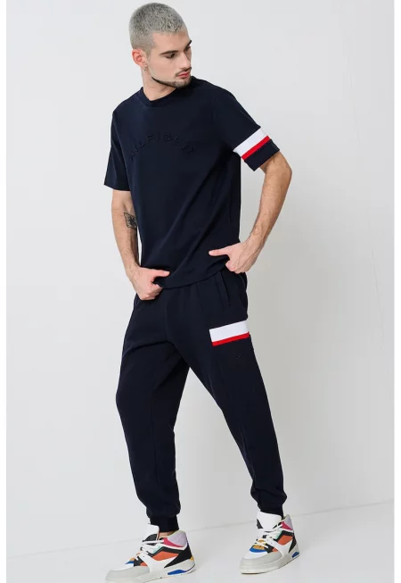 Тениска с бродирано лого - Червен/Бял/Ултрамарин синьо