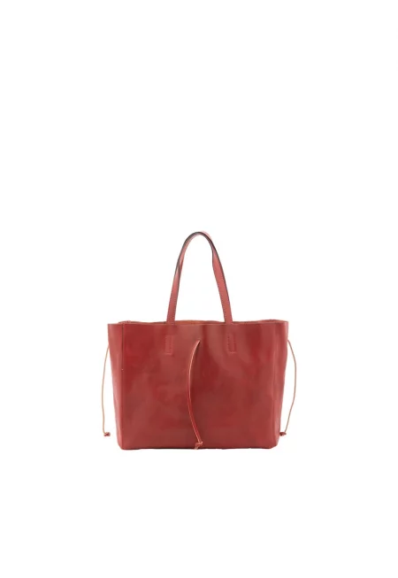 Унисекс кожена чанта за рамо - Червен