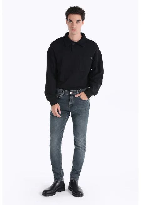 Вталени дънки Danny 041 - Прашно синьо