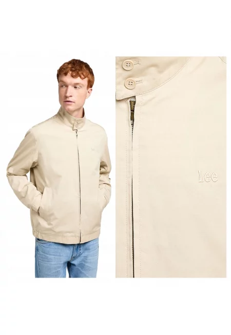 Яке за мъже -  Яке Harrington - Стандартна кройка - Класически дизайн - Дълги ръкави - 2 джоба - С цип - Памук - M INTL - Бежово