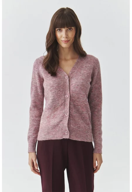 Жилетка с вълна и копчета - Бледочервен