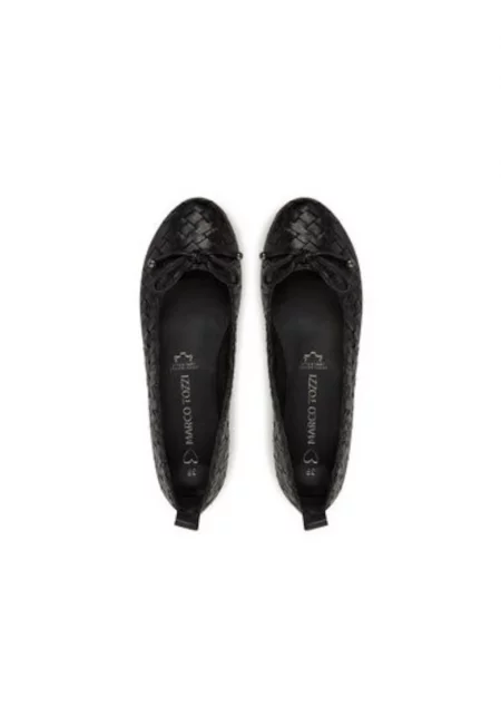 Балерини  2-22101-44 - естествена кожа - черни - Черен