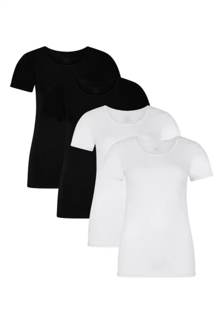 Bamboo - Домашни тениски Kate - 4 броя - Бял/Черен