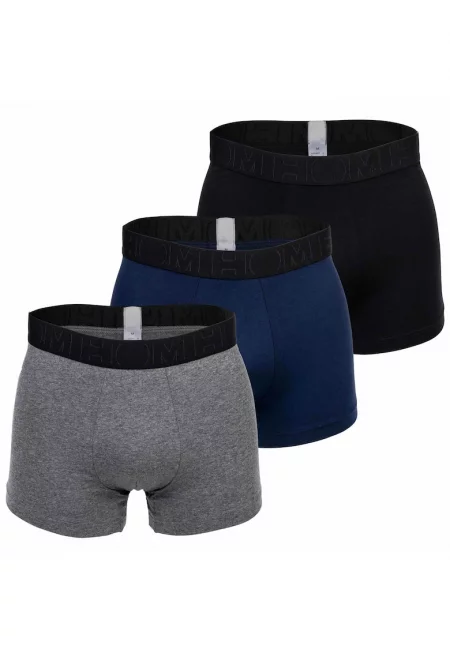 Боксерки с изчистен дизайн - 3 чифта - Черен/Сив/Син