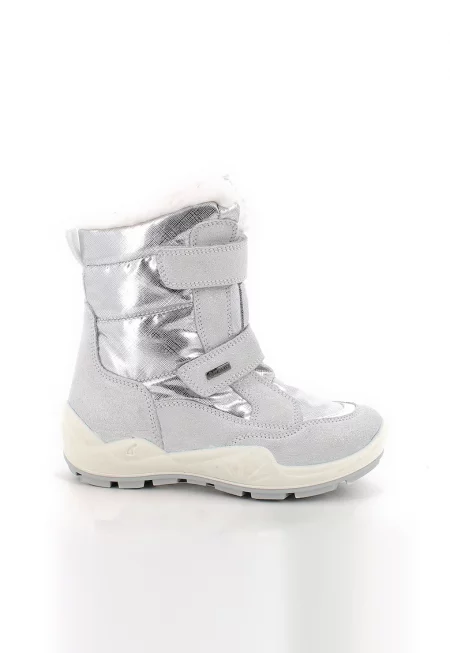 Боти с велур и текстил - Сребрист