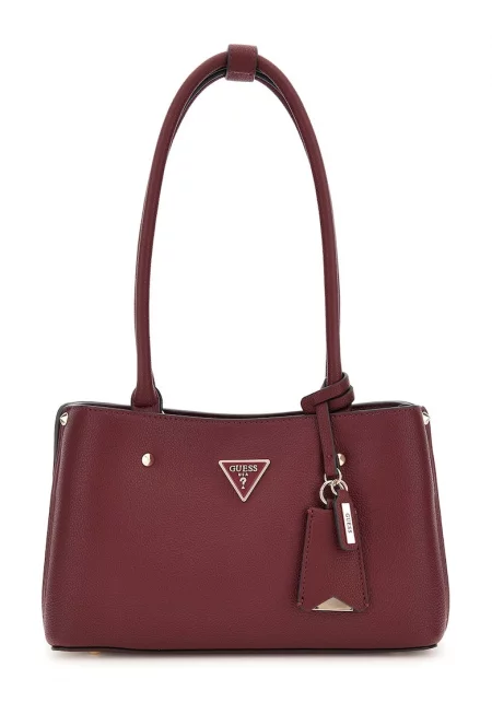 Чанта за рамо Meridian от еко кожа с лого - Бордо