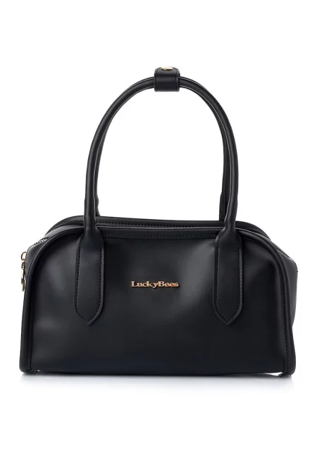 Чанта за рамо от еко кожа с малко метално лого