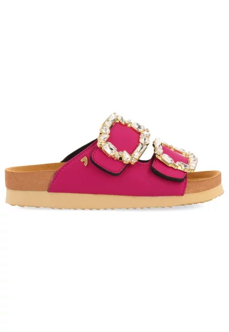 Чехли с декоративни камъни - Фуксия