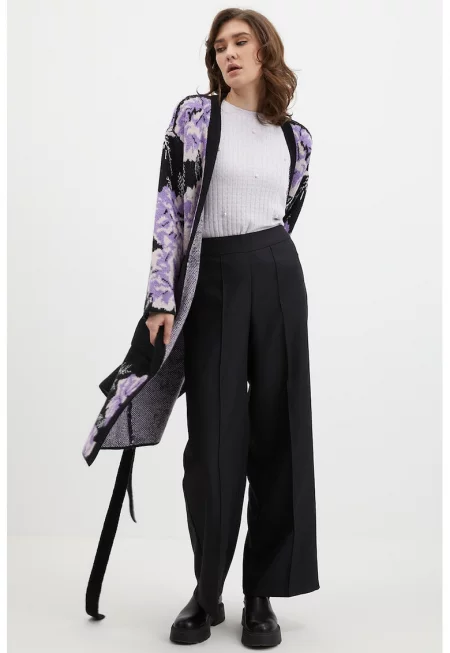 Дълга жилетка с флорален принт