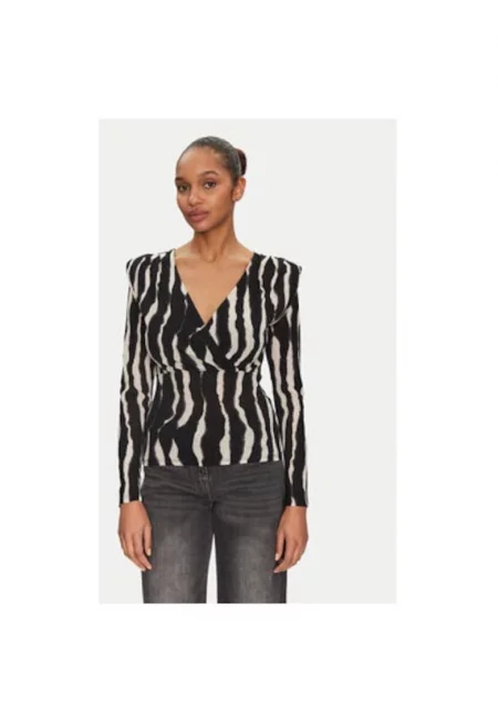 Дамска блуза -  305253613 - Полиестер - Черен - Черен