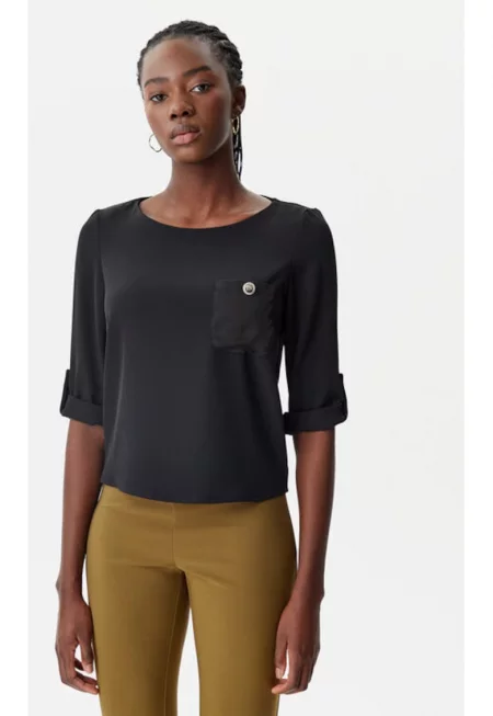 Дамска блуза - Ринасименто - 305318244 - Полиестер - Черен - Черен