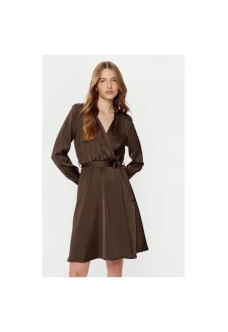 Дамска рокля -  305165145 - Полиестер - Кафяв - Кафяв