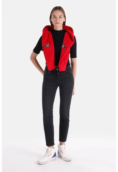 Дънки Carla 703 по тялото - Черен