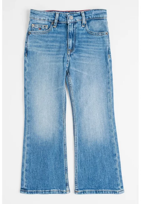 Дънки деграде с регулираща се талия - Пастелносин