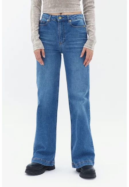 Дънки с висока талия - Син