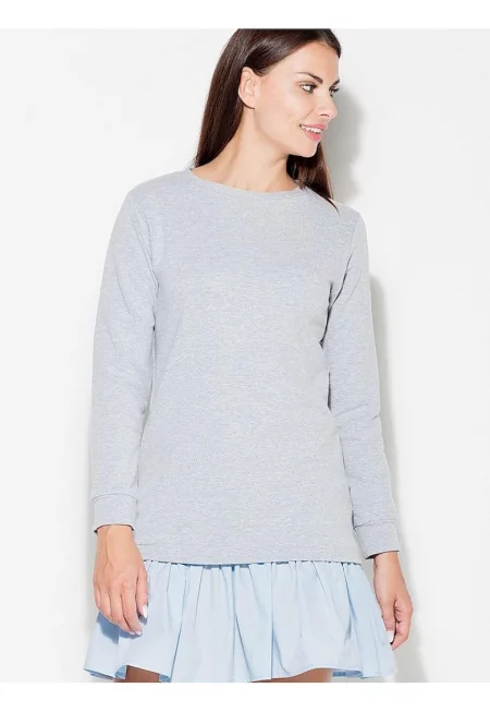 Дневна рокля  сива - ежедневна - с волани