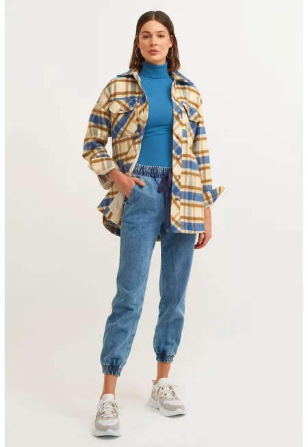 Джогър дънки Carmen с джобове встрани - Син