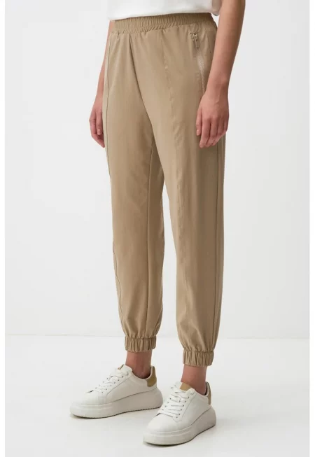 Джогър с висока талия - Бежов