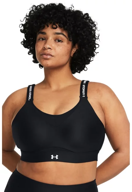 Фитнес сутиен Infinity High 2.0 с лого - Черен