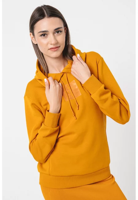 Худи с лого - Оранжев