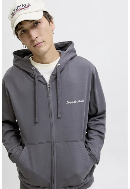 Худи с цип - Tъмносив