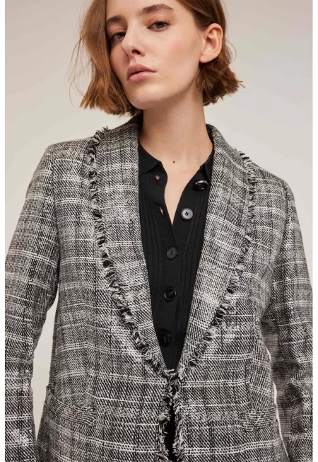 Карирано сако - Черен/Мръснобял