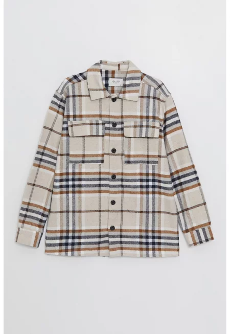 Карирано яке тип риза с пришити джобове