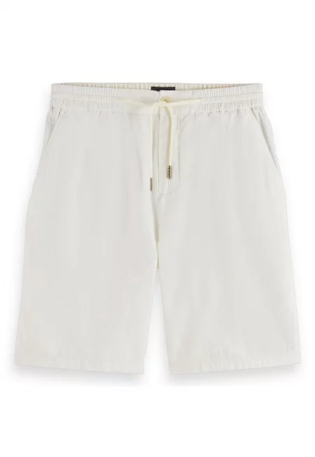 Къс панталон с връзка - Бял