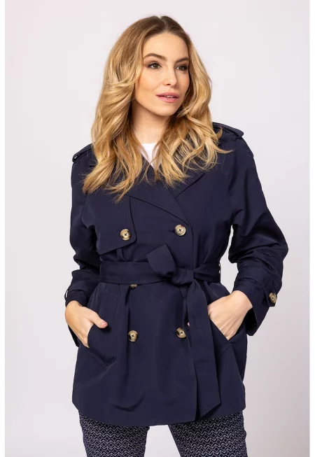 Къс тренч Nirla - Тъмносин