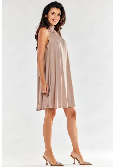 Къса рокля без ръкави - елегантна - в А А556