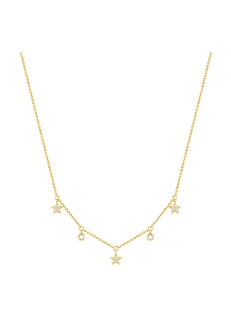 Колие с 14К зларо и висулки - Златист